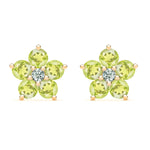 0.08 CT Round Peridot Lab Made Diamond- August Birthstone Studs 1