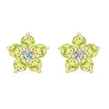 0.08 CT Round Peridot Lab Made Diamond- August Birthstone Studs 1