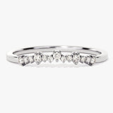 Stunning 0.11 TCW Round Moissanite Stones Cluster Wedding Bands 3