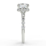 Stunning 1.0 CT Cushion Moissanite Engagement Ring with Hidden Halo & Pave Design 7
