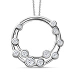Round Cut Cubic Zirconia in 925 Sterling Silver Necklace 1