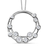 Round Cut Cubic Zirconia in 925 Sterling Silver Necklace 1