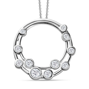 Round Cut Cubic Zirconia in 925 Sterling Silver Necklace