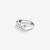 0.90 TCW Round Moissanite Five Stone Men's Wedding Band in Solid Gold 2