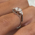 Classic 2.0 CT Round Moissanite Engagement Ring with Cluster Design 2