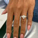 Stunning 1.50 CT Pear Moissanite Engagement Ring with Cluster Design 5