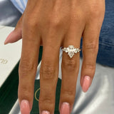 Stunning 1.50 CT Pear Moissanite Engagement Ring with Cluster Design 5