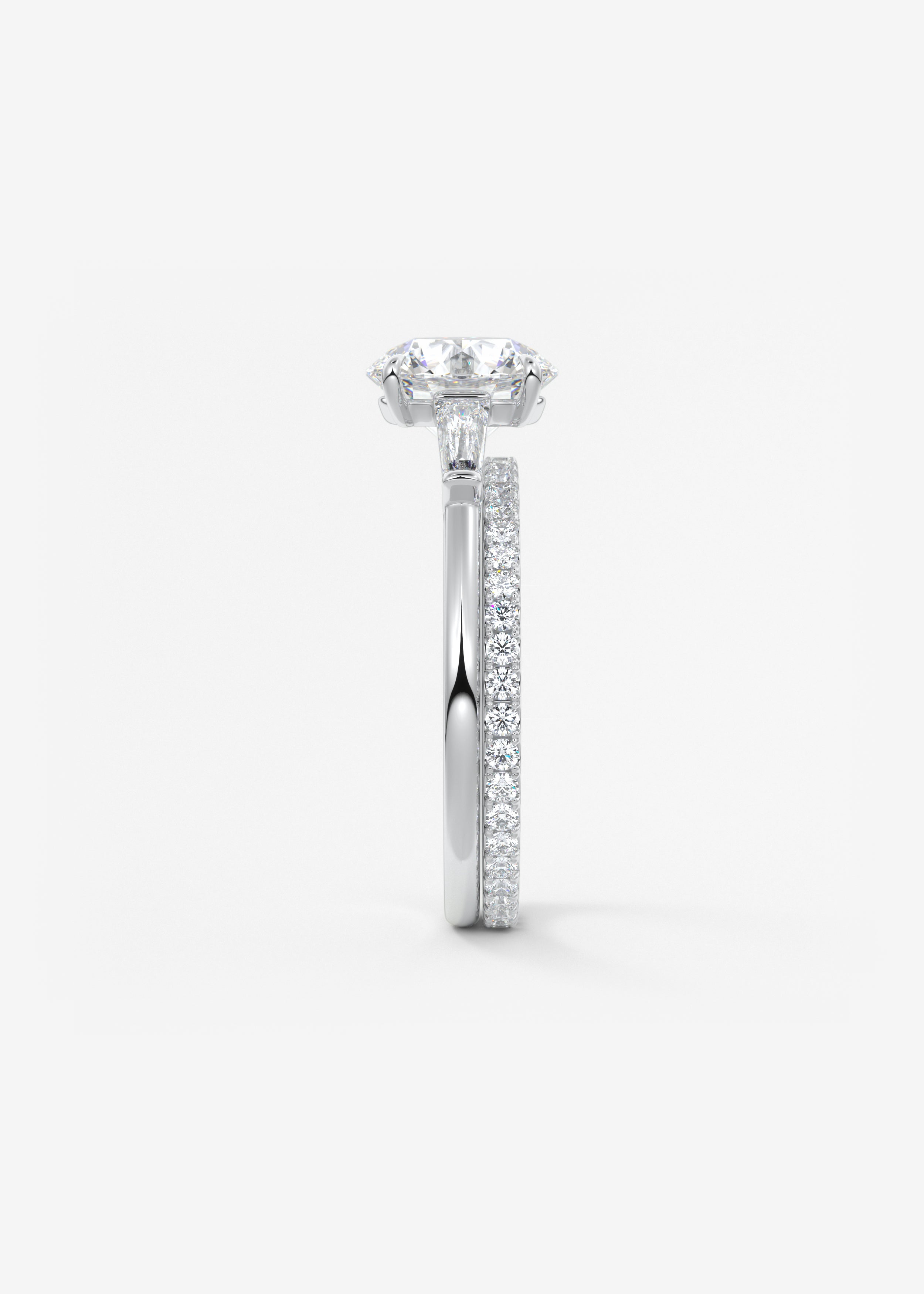 Round Three Stone Lab Grown Diamond Engagement Ring
