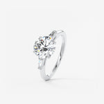 Round Three Stone Lab Grown Diamond Engagement Ring
