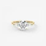 Round Three Stone Lab Grown Diamond Engagement Ring