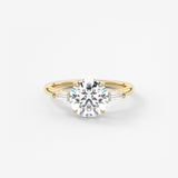 Round Three Stone Lab Grown Diamond Engagement Ring