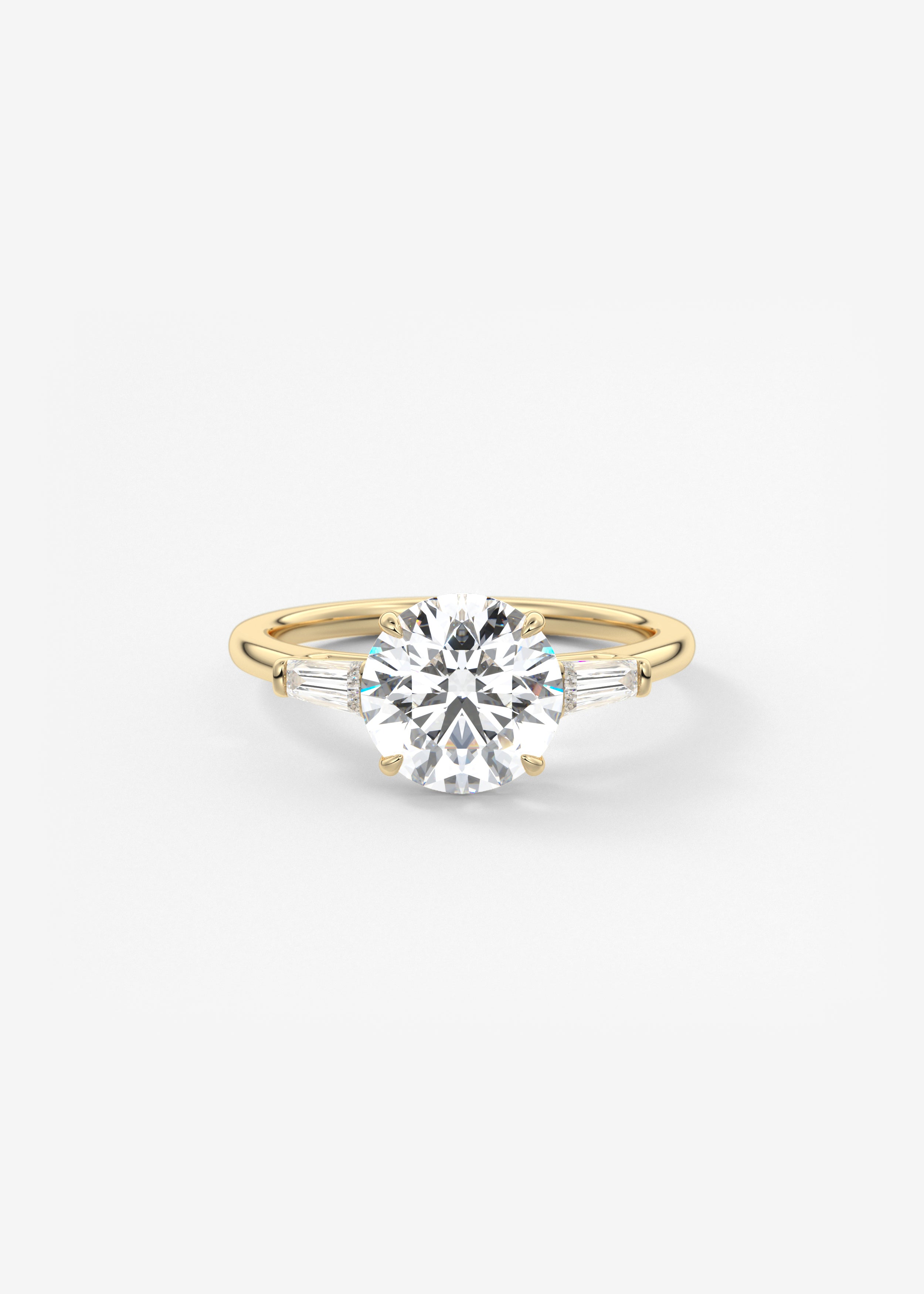 Round Three Stone Lab Grown Diamond Engagement Ring