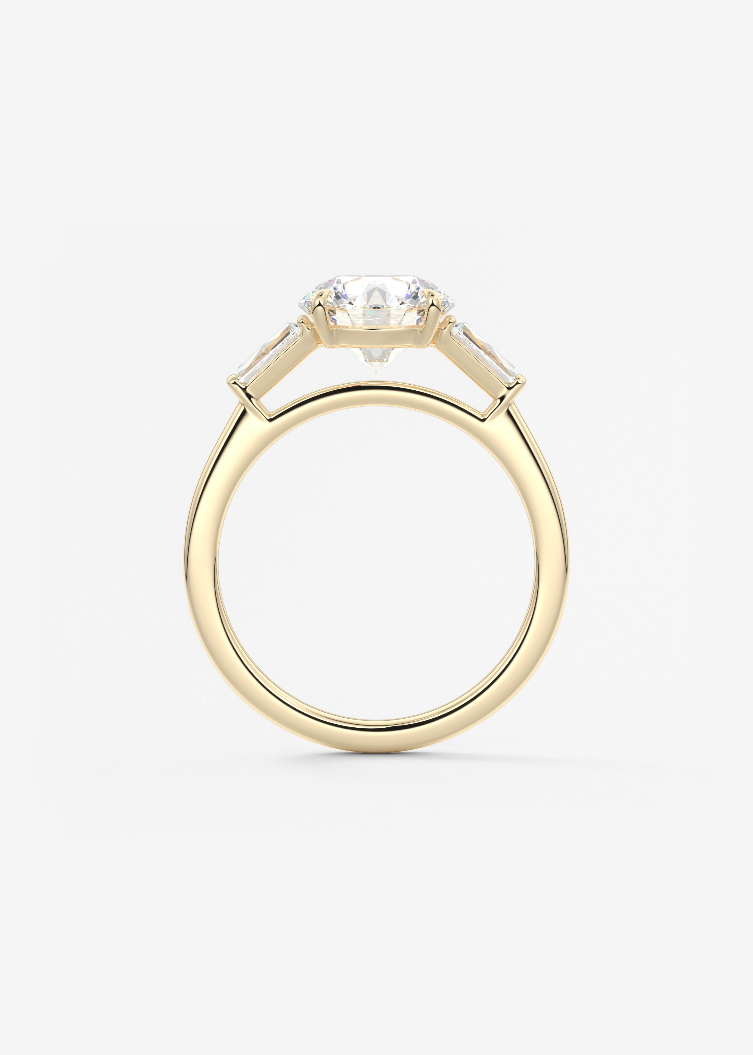 Round Three Stone Lab Grown Diamond Engagement Ring
