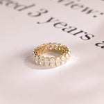 Stunning 0.5 TCW Oval Moissanite Stones Full Eternity Wedding Band 1