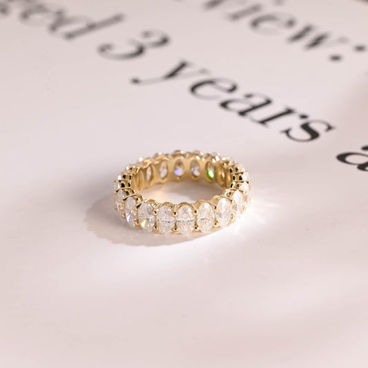 Stunning 0.5 TCW Oval Moissanite Stones Full Eternity Wedding Band 1
