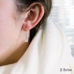 1.30 TCW Emerald & Asscher Cut Moissanite Duet Drop Earrings in Gold 5