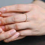 Stunning 0.2 TCW Marquise Moissanite Stones Half Eternity Wedding Bands 6