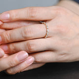 Stunning 0.2 TCW Marquise Moissanite Stones Half Eternity Wedding Bands 6