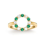0.36 TCW Round Emerald Lab Made Diamond-May Birthstone Engagement Ring 1