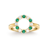 0.36 TCW Round Emerald Lab Made Diamond-May Birthstone Engagement Ring 1
