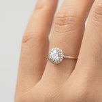 Stunning 1.0 CT Round Moissanite Engagement Ring with Halo Design 15