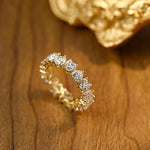 Stunning 0.7 CT Heart Moissanite Stones Full Eternity Wedding Band 6
