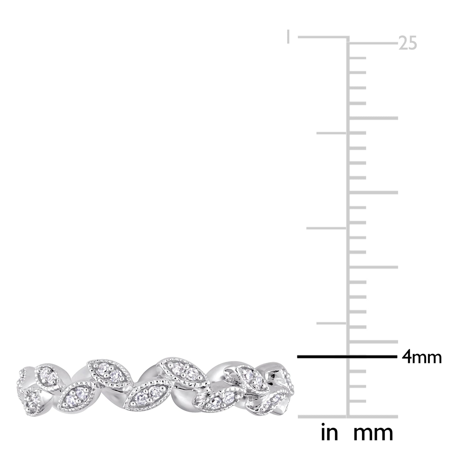 Round Cut Cubic Zirconia in 925 Sterling Silver Wedding Bands 10
