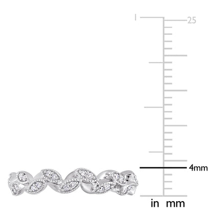 Round Cut Cubic Zirconia in 925 Sterling Silver Wedding Bands 6