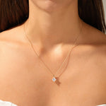 1.0 CT Princess Moissanite Diamond Solitaire Pendant Necklace in Solid Gold 5