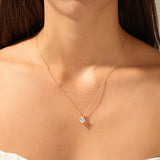 1.0 CT Princess Moissanite Diamond Solitaire Pendant Necklace in Solid Gold 5