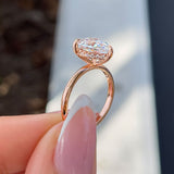 Stunning 3.0 CT Pear Moissanite Engagement Ring with Hidden Halo Design 4