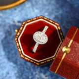 3.0 CT Oval Shaped Moissanite Halo Pave Engagement Ring 1