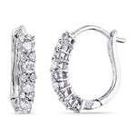 Round Cut Cubic Zirconia in 925 Sterling Silver Earrings 1