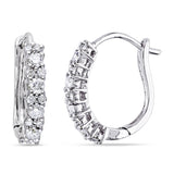 Round Cut Cubic Zirconia in 925 Sterling Silver Earrings 6