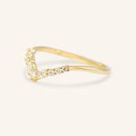 Stunning 0.20 CT Round & Marquise Moissanite Stones Curved Wedding Bands 2