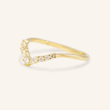 Stunning 0.20 CT Round & Marquise Moissanite Stones Curved Wedding Bands 2