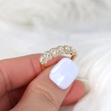 Stunning 0.35 TCW Round Moissanite Stones Halo Half Eternity Wedding Bands 7