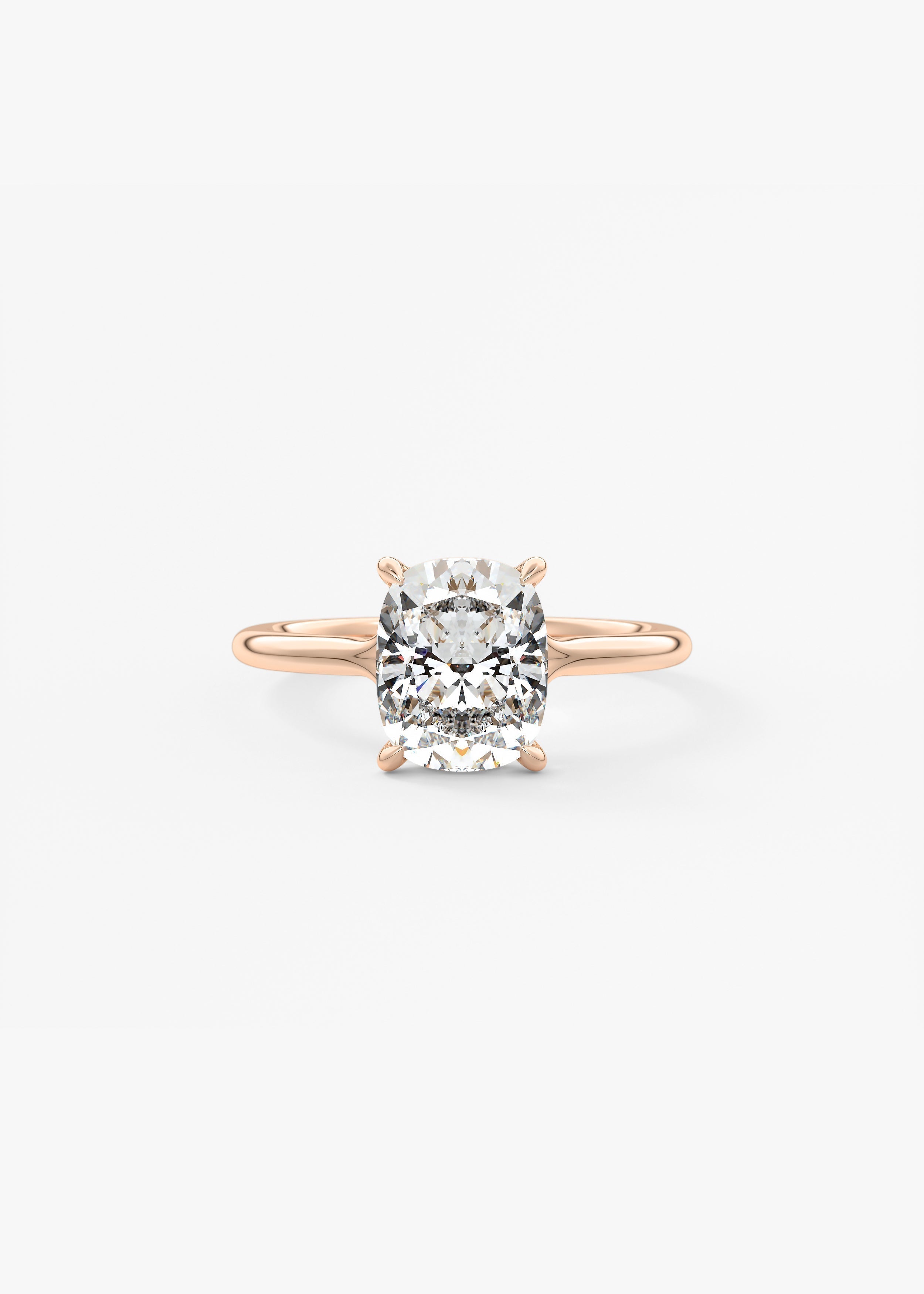 Elongated Cushion Split Shank Lab Grown Diamond Engagement Ring