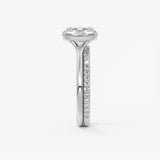 Elongated Cushion Split Shank Lab Grown Diamond Engagement Ring
