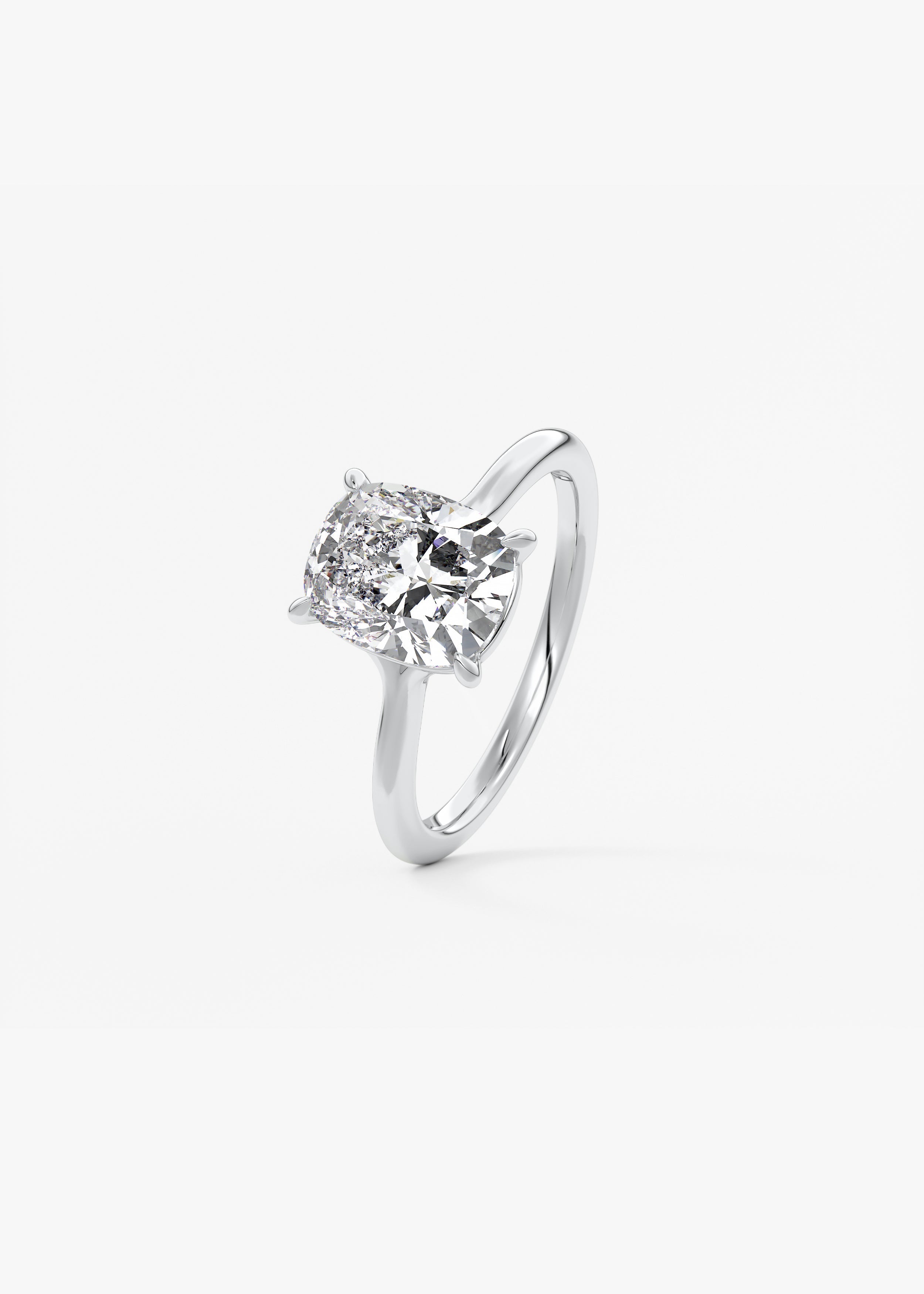 Elongated Cushion Split Shank Lab Grown Diamond Engagement Ring