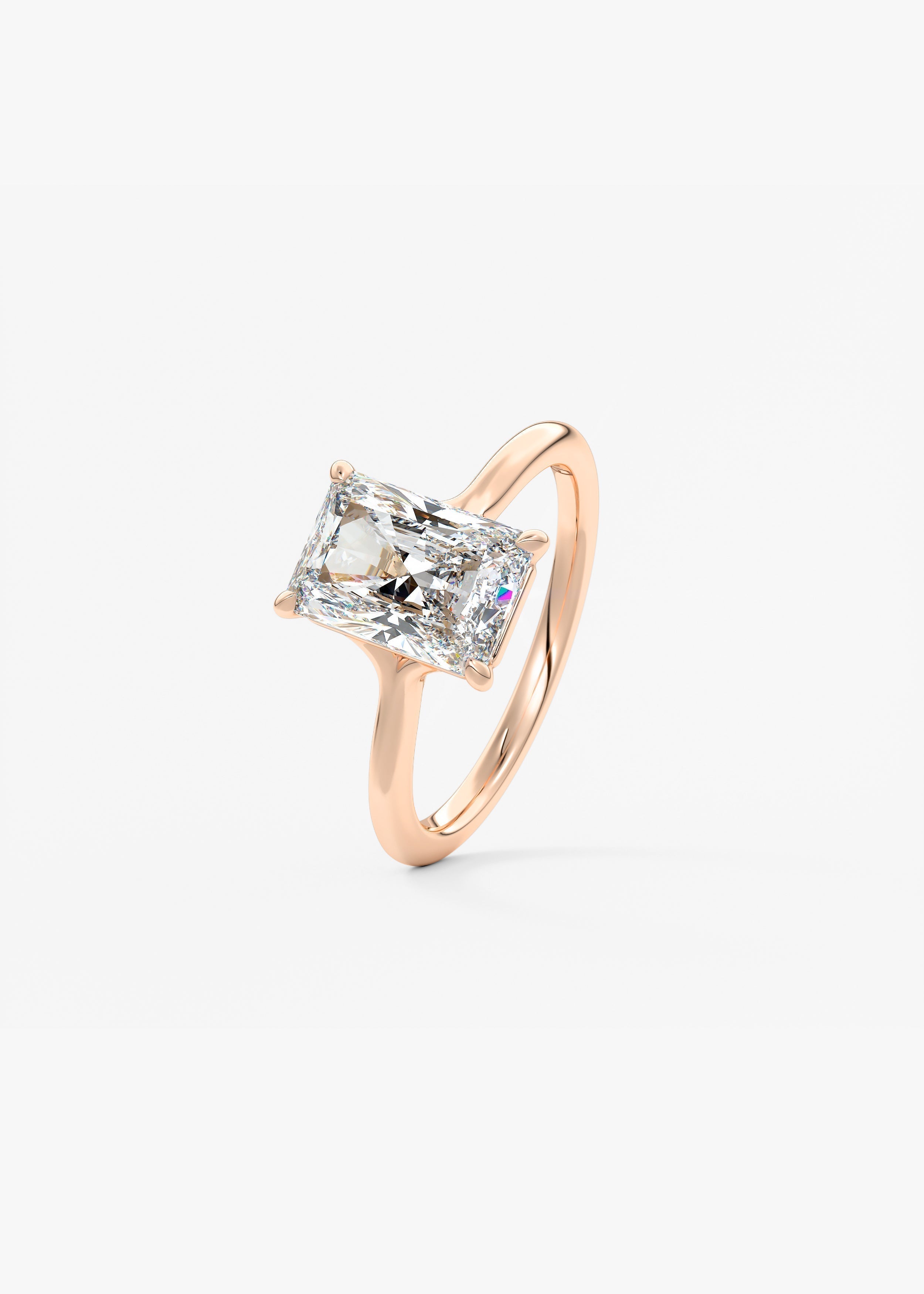 Radiant Split Shank Lab Grown Diamond Engagement Ring