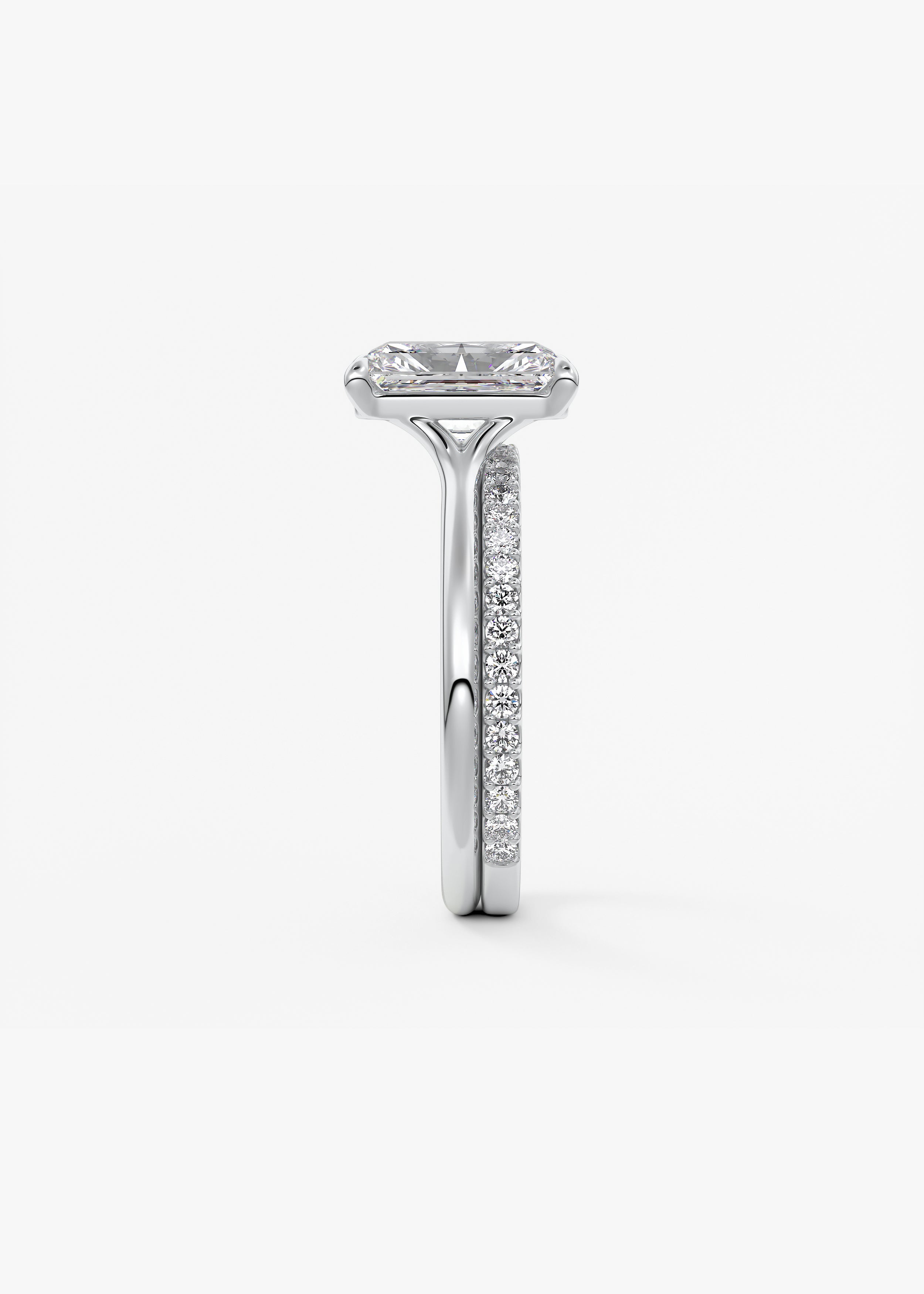 Radiant Split Shank Lab Grown Diamond Engagement Ring