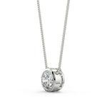 1.0 CT Round Moissanite Diamond Bezel Pendant Necklace in Solid Gold 5