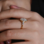 Stunning 3.0 CT Marquise Moissanite Engagement Ring with 3 Stones Design 9