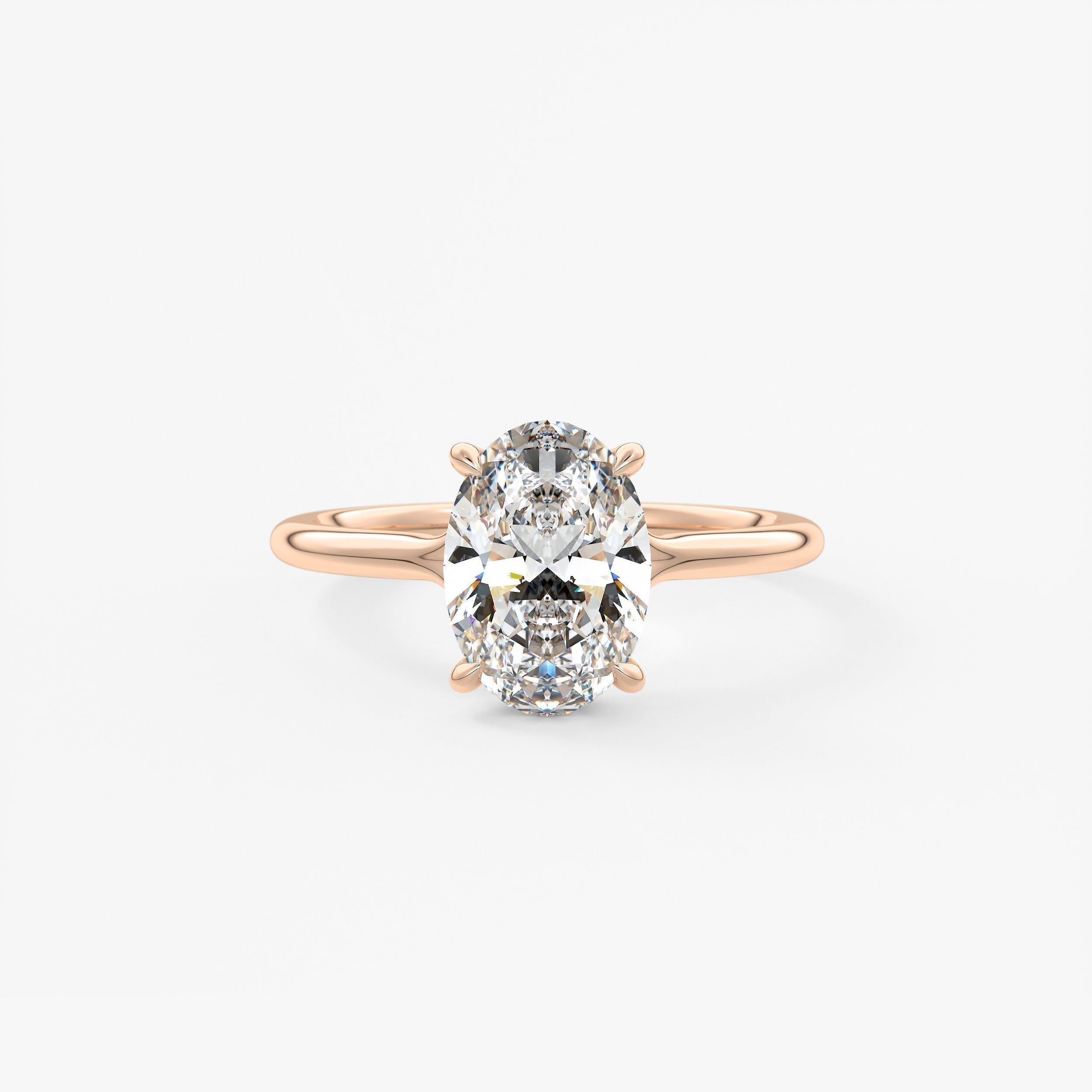 Oval Split Shank Lab Grown Diamond Engagement Ring
