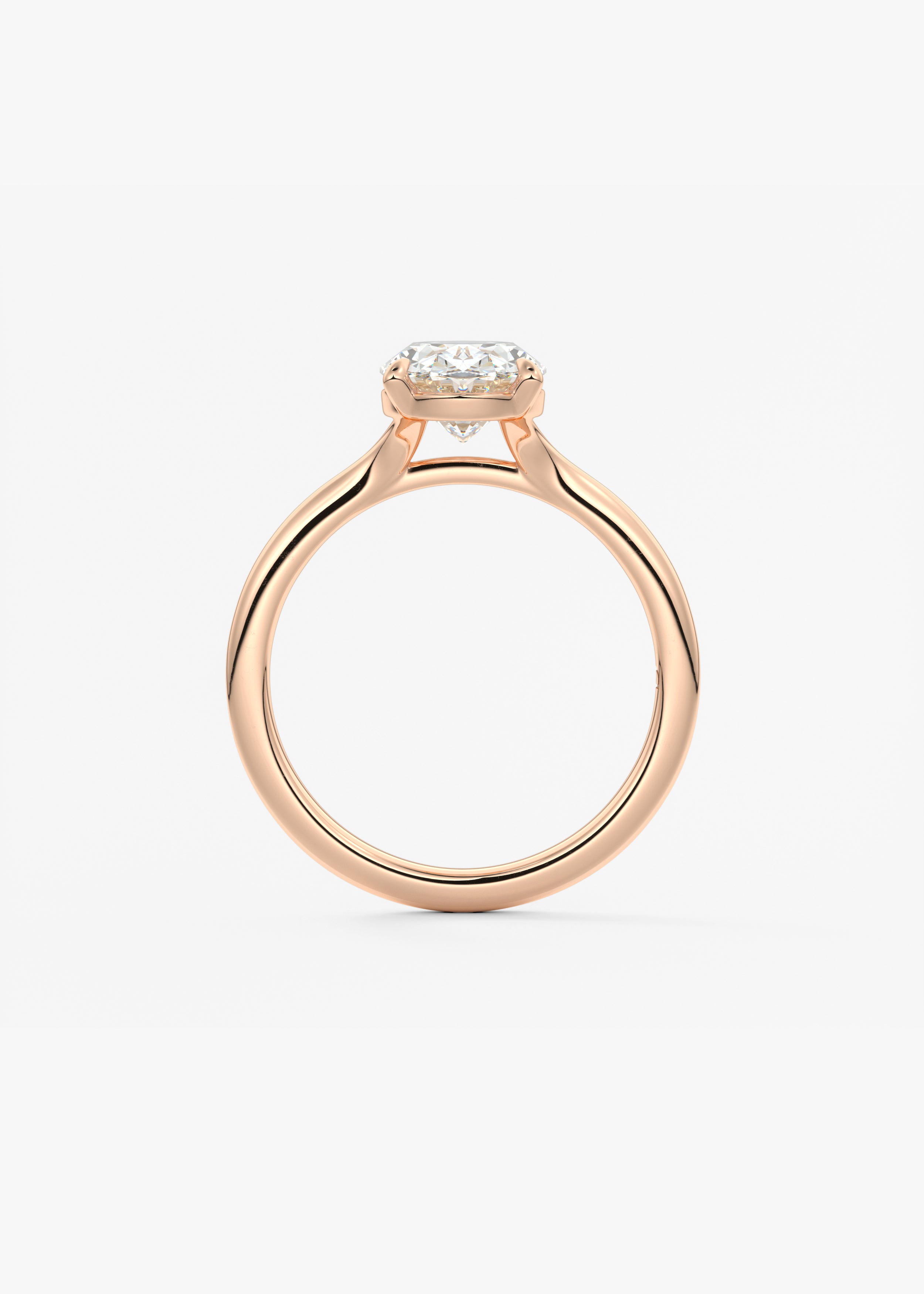 Oval Split Shank Lab Grown Diamond Engagement Ring