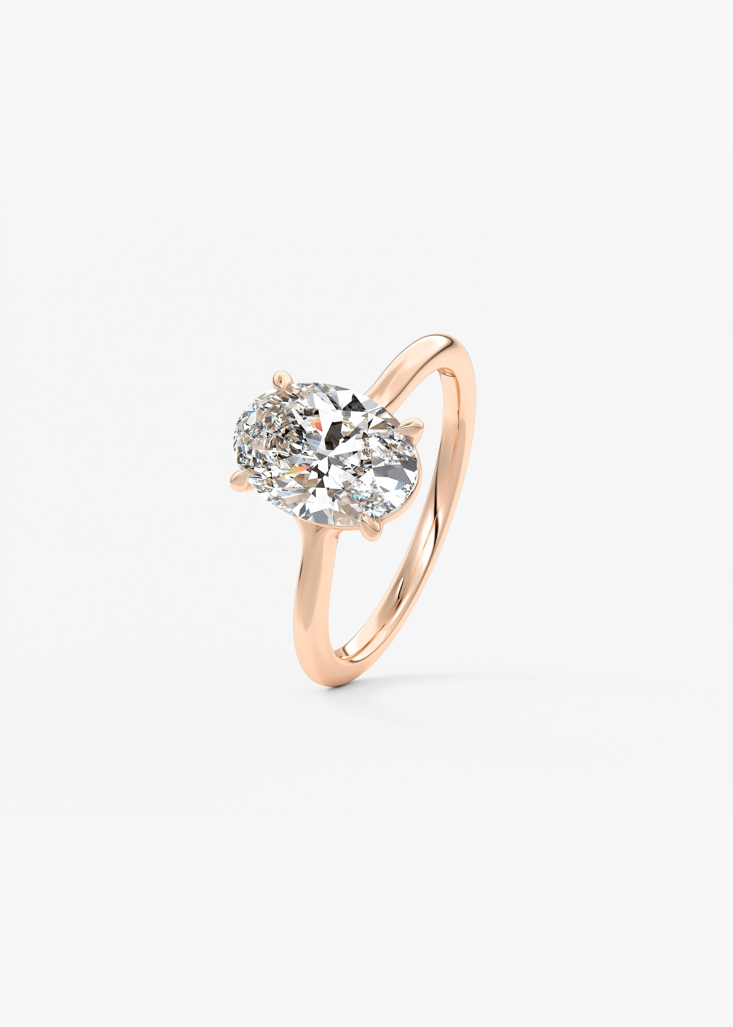 Oval Split Shank Lab Grown Diamond Engagement Ring