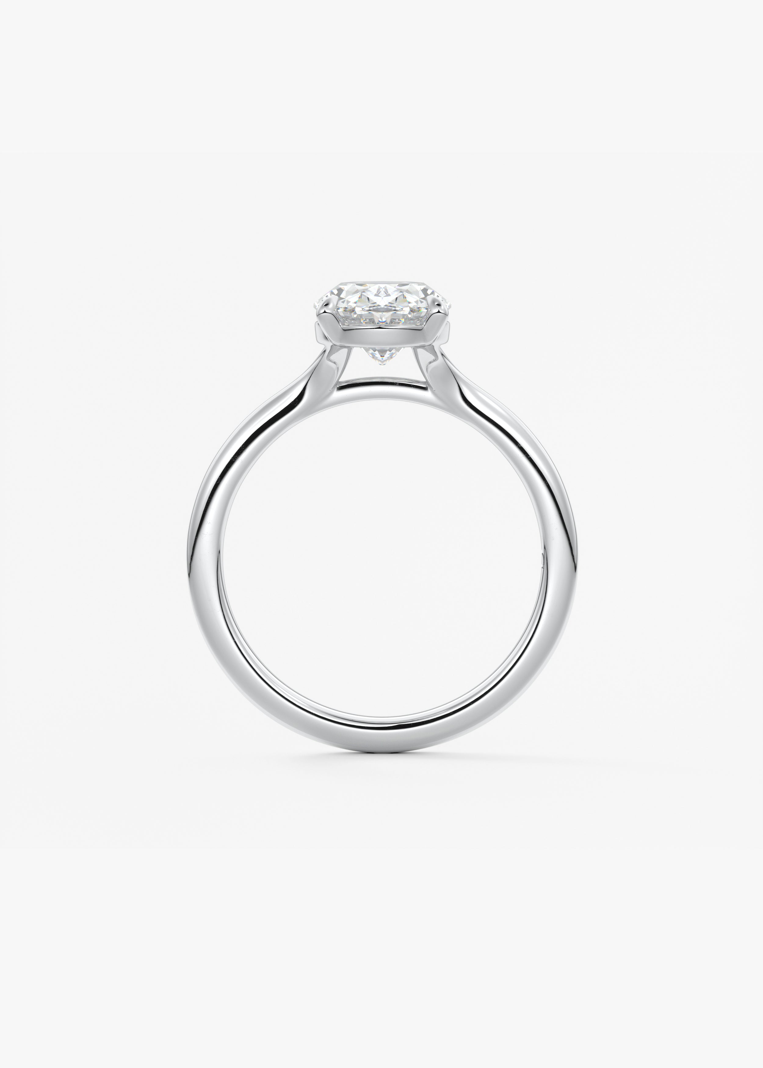 Oval Split Shank Lab Grown Diamond Engagement Ring