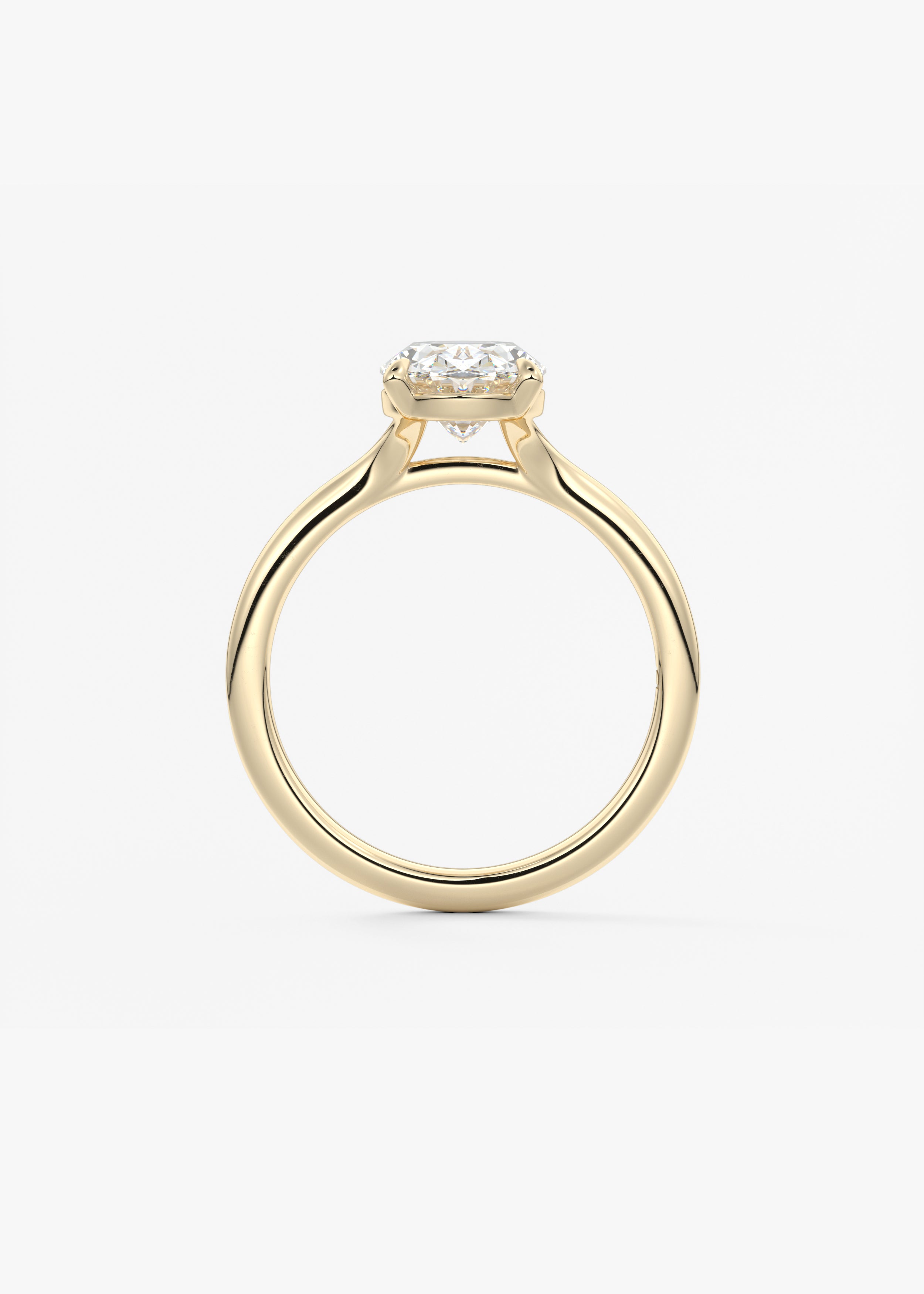 Oval Split Shank Lab Grown Diamond Engagement Ring