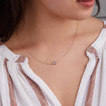 0.90 CT Round Aquamarine Lab Made Diamond-March Birthstone Necklace 3
